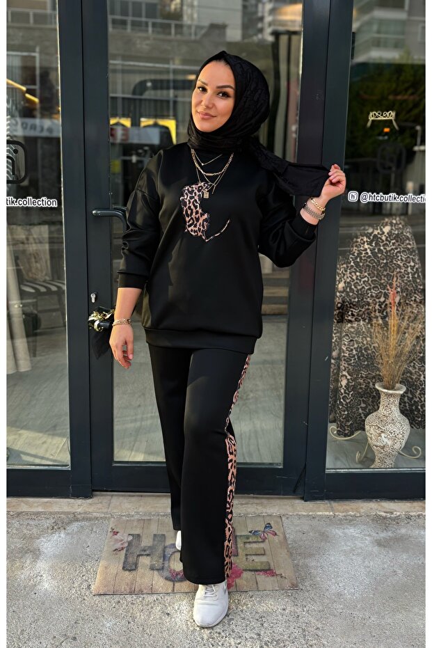 Alt üst leopar baskılı takım - 2
