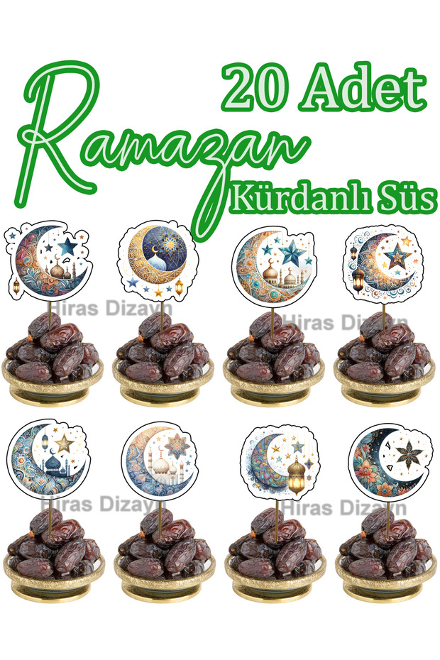 20 Pieces Ramadan Themed Toothpick Ornaments Cupcake Toothpicks Iftar Decorations Presentation Toothpicks Welcome Ramadan