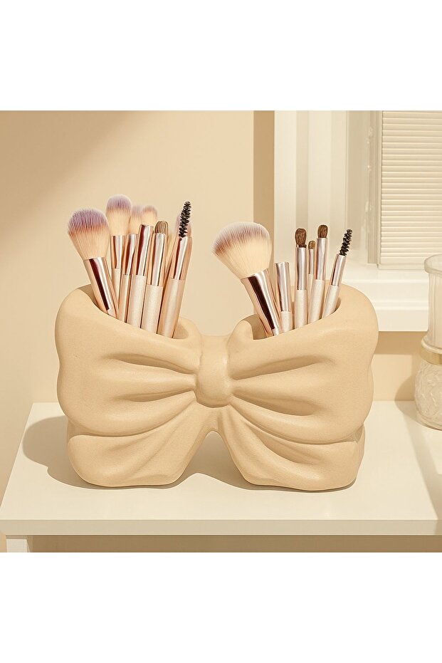 Ribbon Figure Makeup Brush Organizer-Pen Holder Organizer