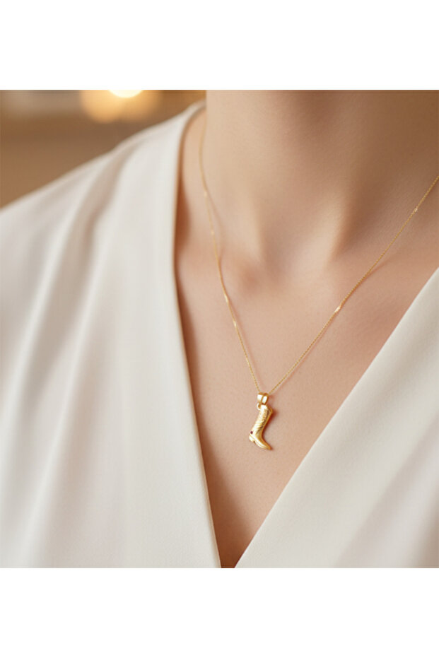 Trend Minimal Bot Çize Kolye - 2