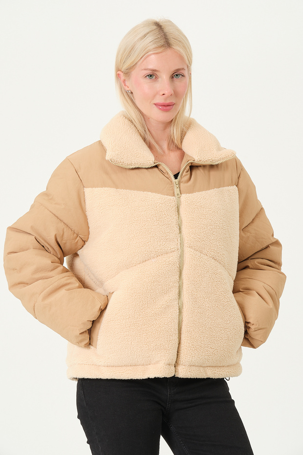 Women's Coat Plush Detailed Double Fabric Women's Coat