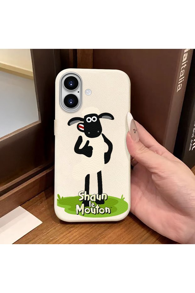 iPhone 16 Compatible White Leather Textured Silicone Protects Camera Shock-Absorbing Case Cover