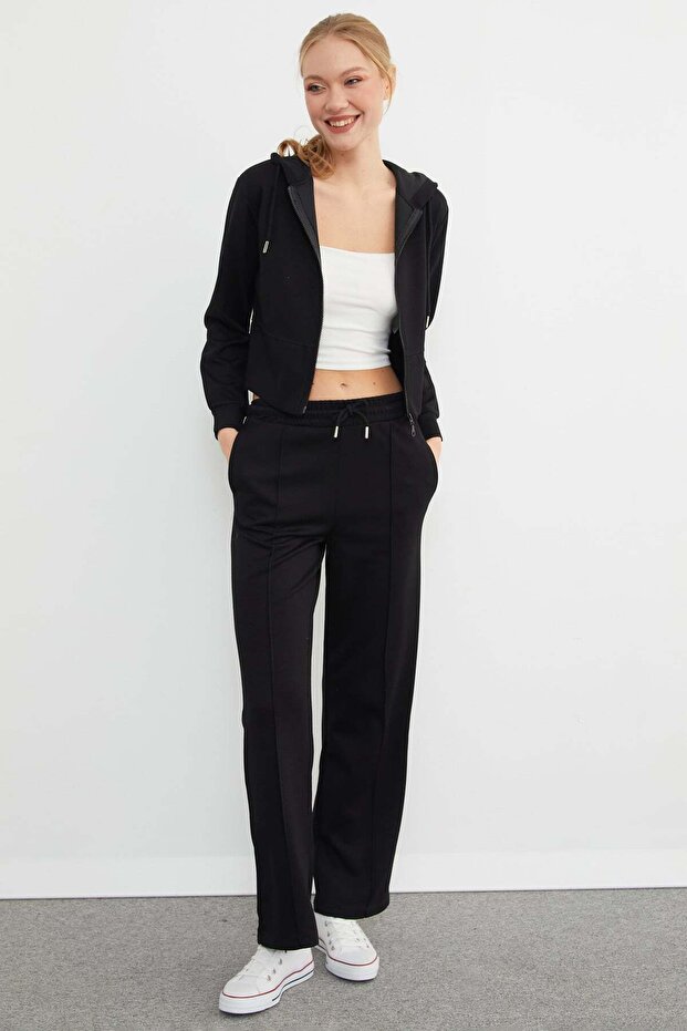 Basic Kapüşonlu Çimalı Modal Eşofman Takımı - 4