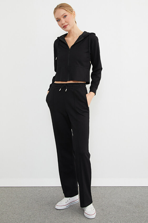 Basic Kapüşonlu Çimalı Modal Eşofman Takımı - 7