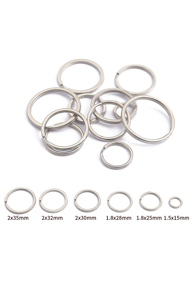 32x2mm 10pcs 10Pcs Key Flat Ring Stainless Steel Flat Ring Metal Flat Ring Car Key Chain Keychain Ma