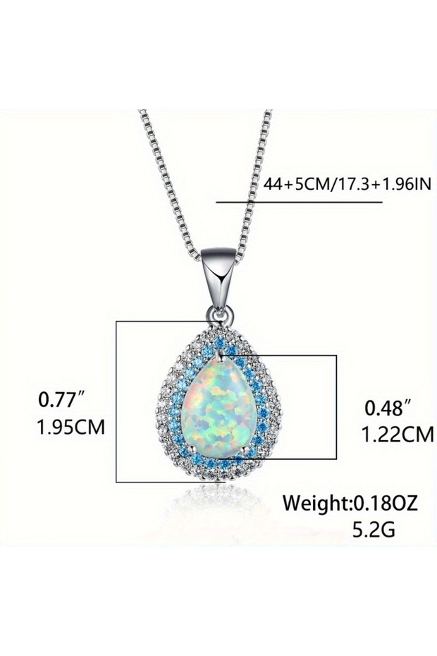 YB5062-1 1 Pc Elegant Simple Pendant Necklace with Synthetic Zircon Inlay Boho Vacation Style for Da