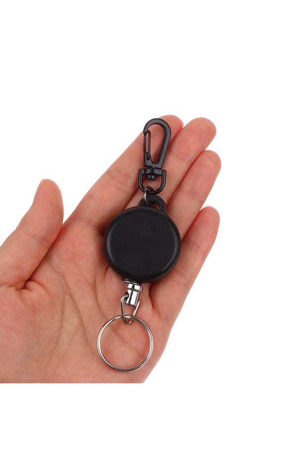 1 Anti Lost Keyring Elastic Steel Wire Pull Keychain Tag Card Holder Recoil Belt Metal Badge Retrac.