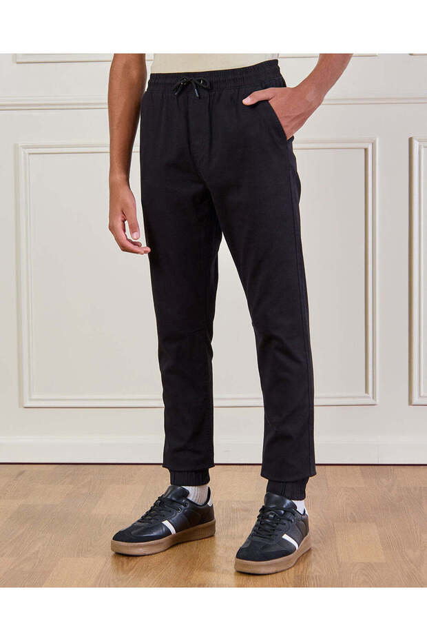 Senior Boys Black Pull On Active Pants