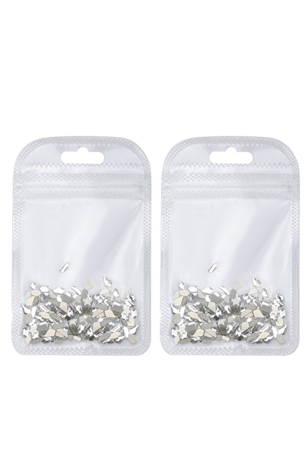 Mix-Style 100pcs 200/50PCS White Nail Rhinestone Mini Diamond Flat Bottom Nail Art Gems for 3D Nail