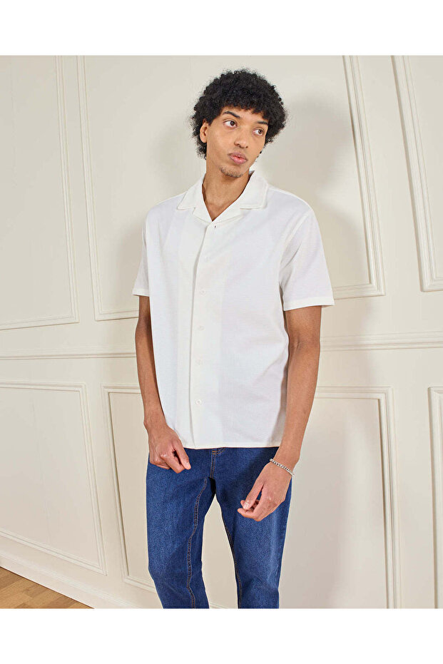 قميص رجالي أبيض سادة - 5