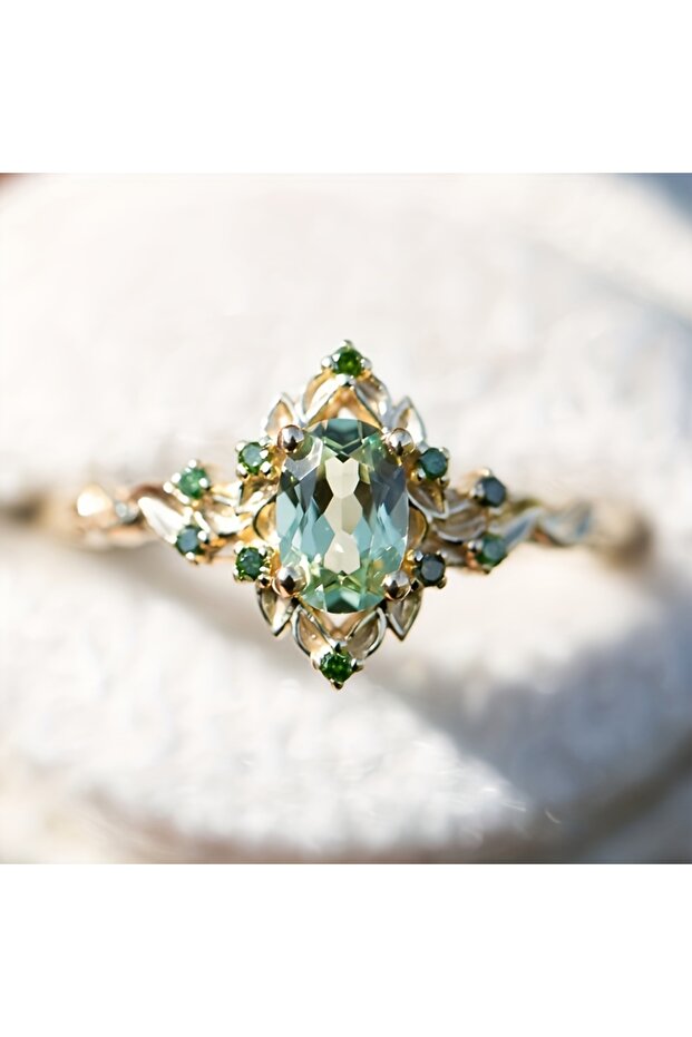 ZF00203-1 7 Elegant Luxurious Style Women's Ring with Artificial Zircon Inlaid Flower Ring Suitable