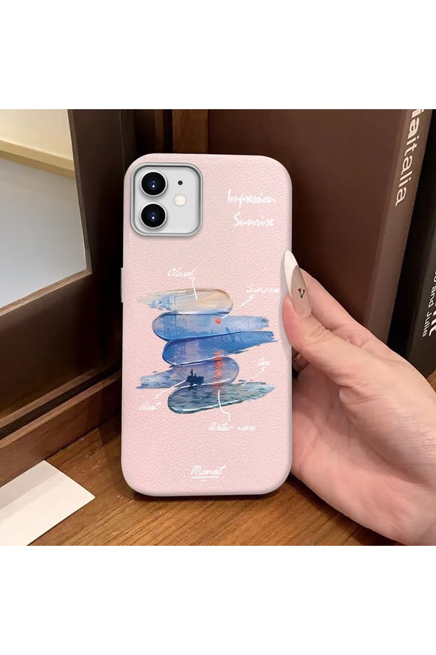 iPhone 11 Compatible Pink Leather Textured Silicone Protects Camera Shock-Absorbing Case