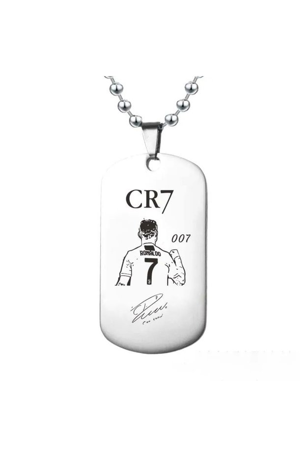 silver Stainless Steel Army Brand Pendant Necklace C Ronaldo 007 Jersey Men Boy Soccer Fan Gifts Foo