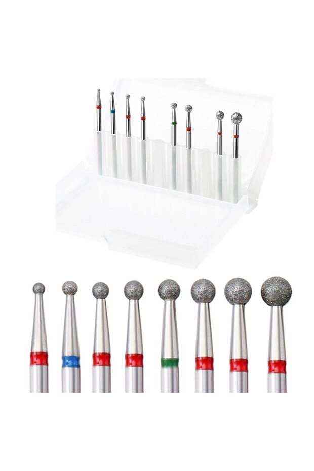8PCs 8pcs/Set Naill Drill Bit Diamond Rotary Cuticle Burr Milling Cutter for Manicure Nail File Mach