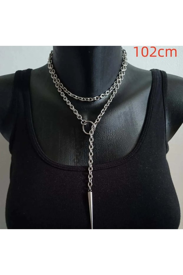 YA4895-1 Punk Stud Necklace, Gothic Jewelry, Bat, Exaggeration, Hippie, Y2k, Nightclub, O-ring, Desi