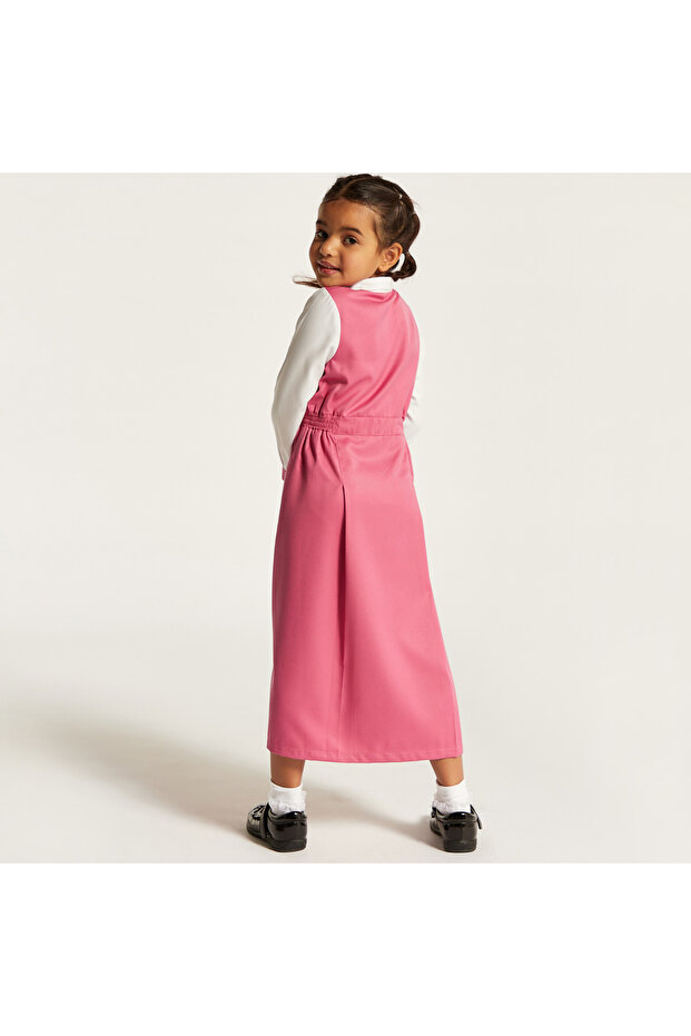 فستان بينافور سادة مع إغلاق بأزرار - 4