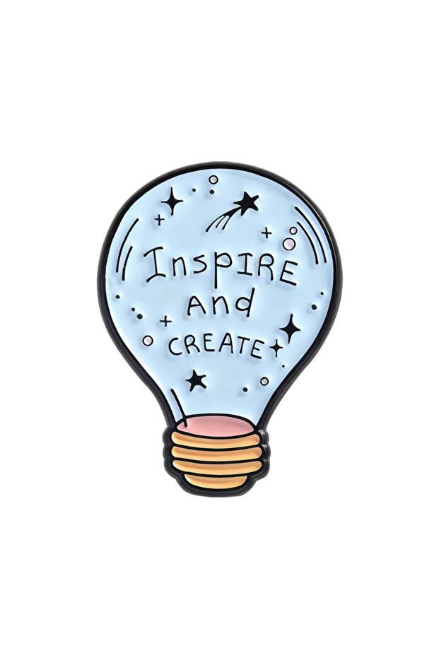 QHXZ5392 Light Bulb Enamel Pins Inspire and Create Brooches Lapel Badges Clothes Creative Idea Jewel