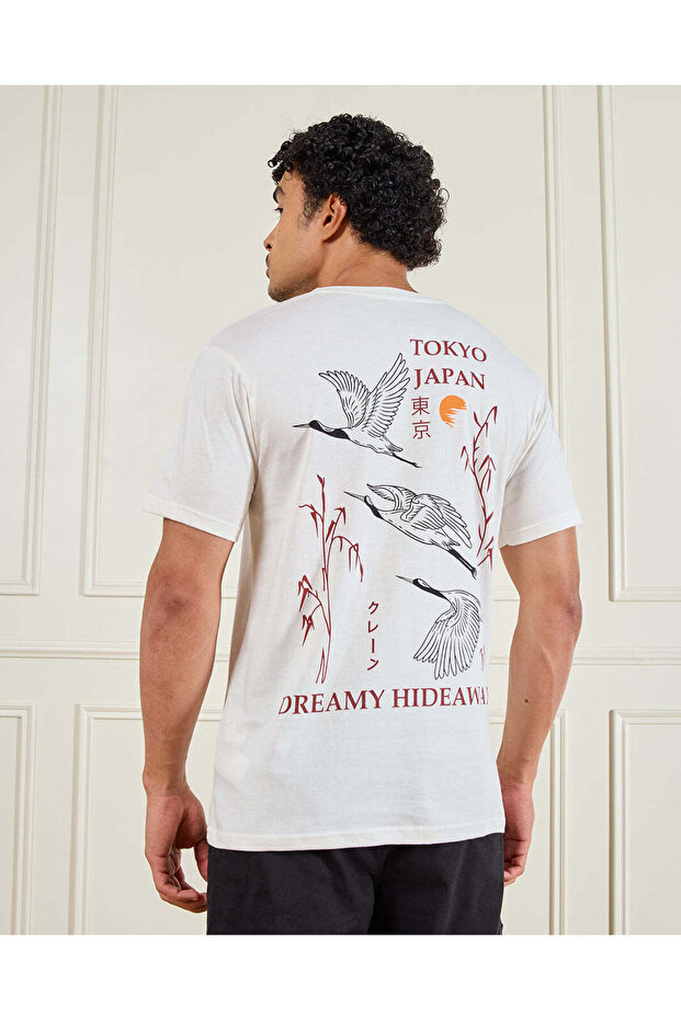 Men White Printed T-Shirt