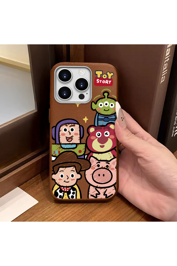 iPhone 14 Pro Max Compatible Brown Leather Texture Silicone Protects Camera Shock Absorbing Case Cartoon