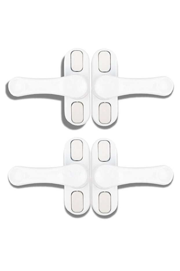 White Window Safety Lock Children's Burglar Lock Pullable PVC 4 Pieces