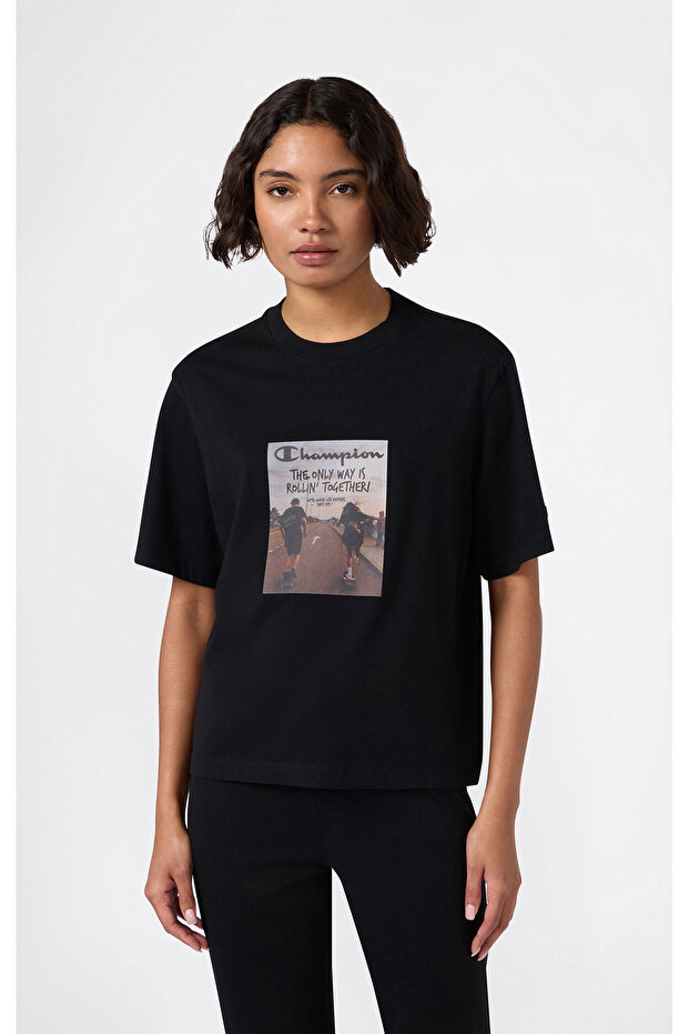 T-Table Short-Sleeve Tee Siyah Kadın Tişört - 118469-KK001 - 1