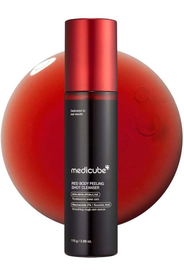 Red Body Peeling Shot – Exfoliating Spray Cleanser for Strawberry Skin with AHA, BHA & Su