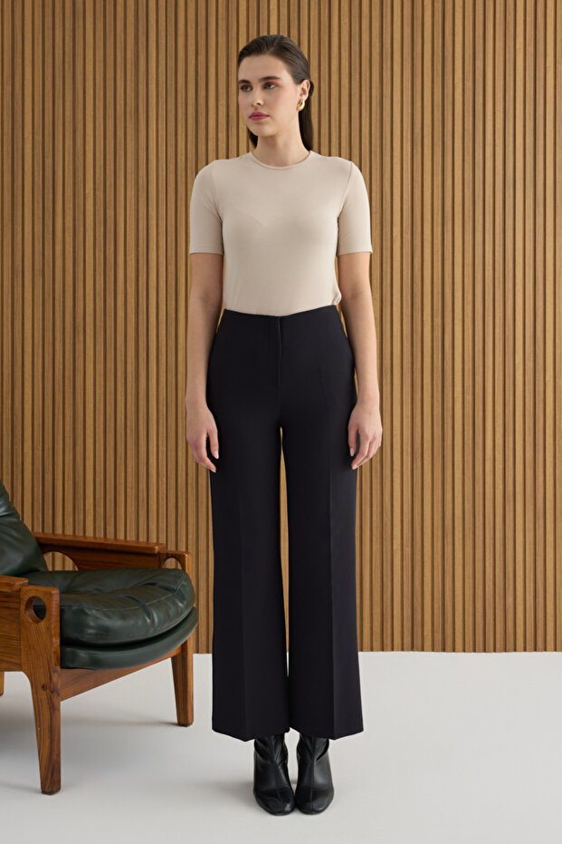 Siyah Dokuma Pantolon - 2