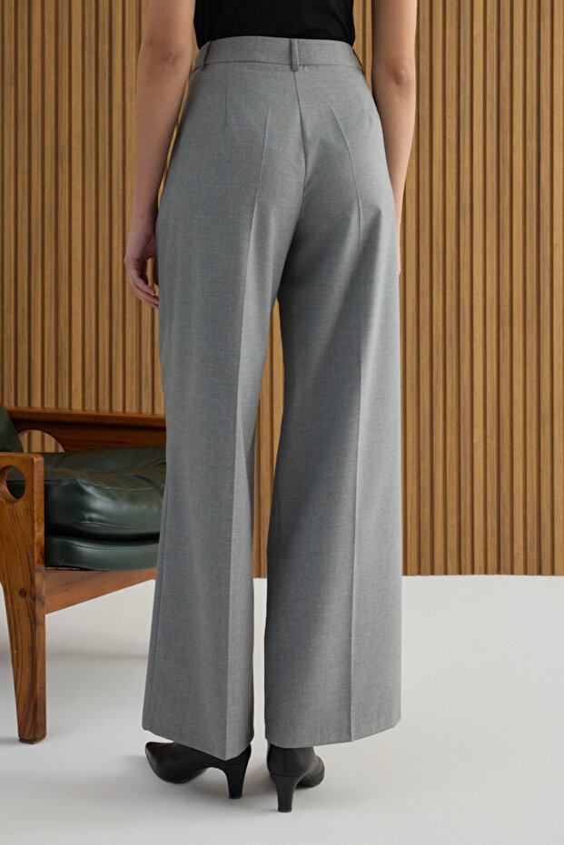 Gri Dokuma Pantolon - 5