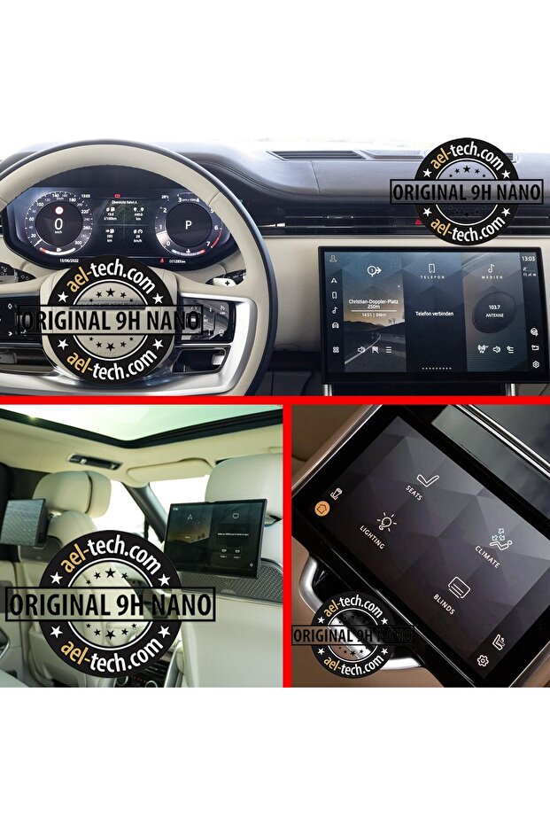 نظام ملاحة متوافق مع رينج روفر أوتوبيوغرافي، مع شاشة رقمية، و2 شاشة خلفية وشاشة وسطية 9h نانو