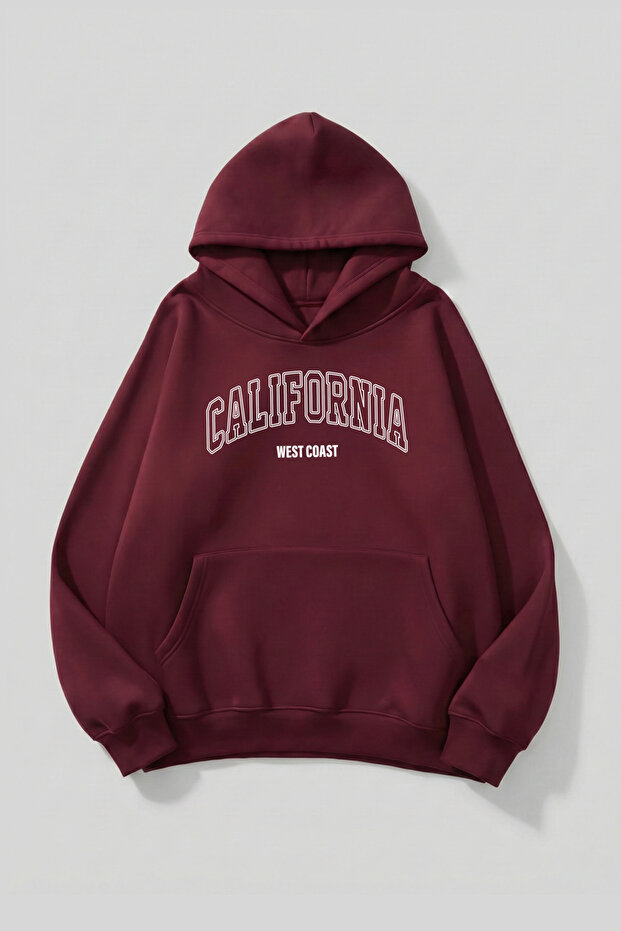سويت شيرت هوديي ذو ملمس ناعم للجنسين من Caliwest مطبوع Design قصة فضفاضة 3 Thread