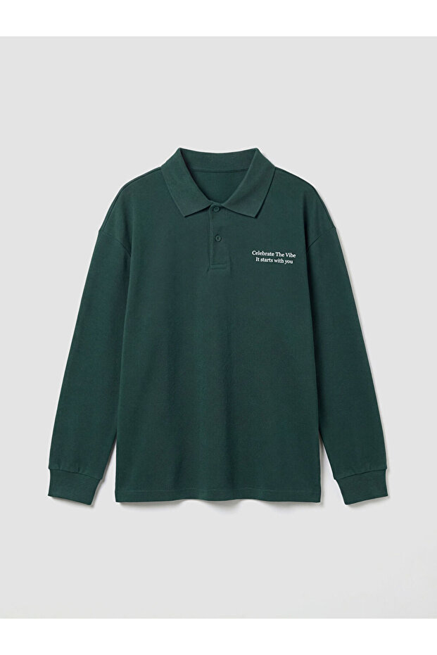Polo Neck Boy's Printed T-Shirt