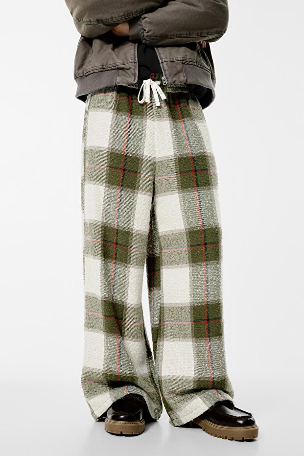 Kareli jogger pantolon - 2