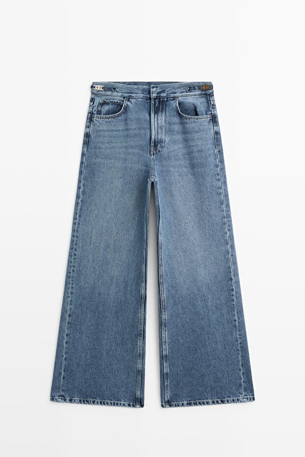 Orta bel İspanyol paça jean - 1