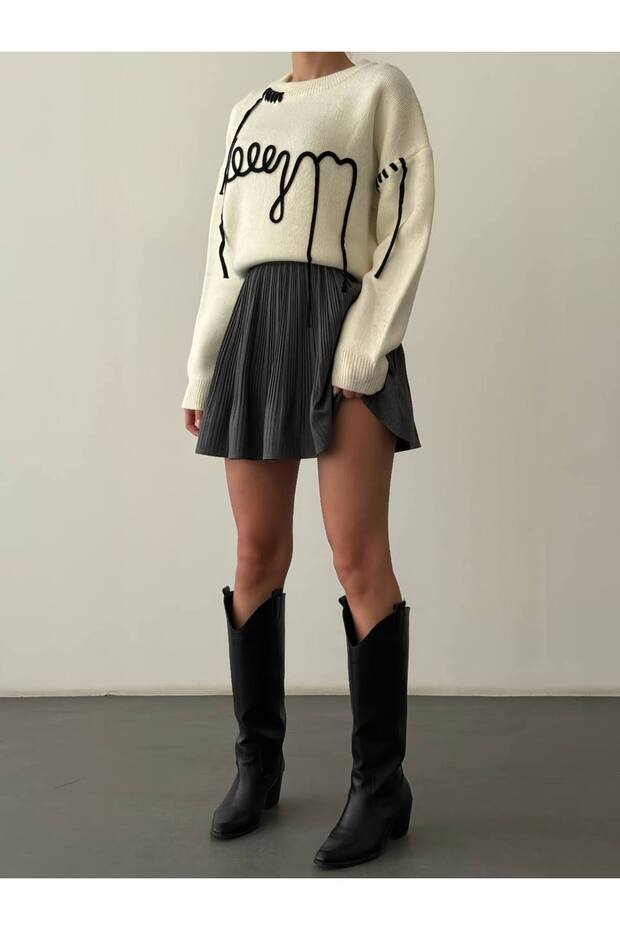 Şortlu Pileli etek - 1