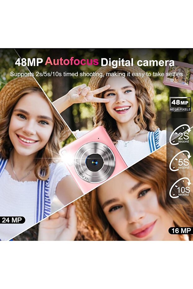 كاميرا رقمية، كاميرا بشاشة مزدوجة، كاميرا سيلفي محمولة، كاميرات تصوير فيديو للمبتدئين - 2