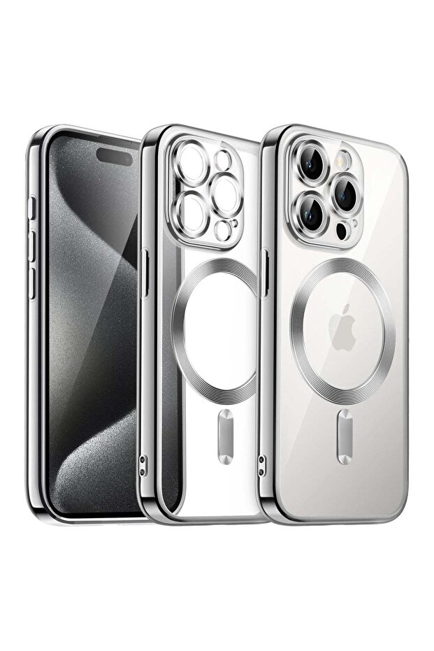 iPhone 14 Pro Max Clear Case with MagSafe Wireless Charging Compatible Back Cover with Electroplatin