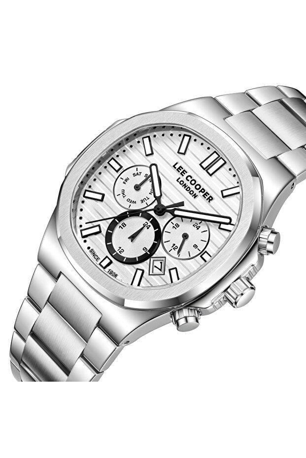 ساعة رجالية متعددة الوظائف بمينا فضي - LC08272.330 - 6