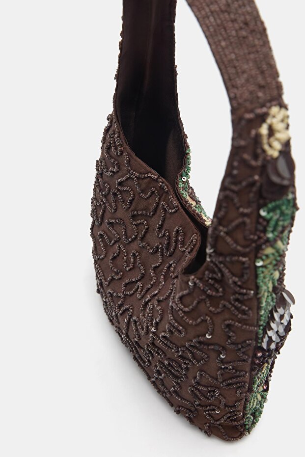 Boncuklu omuz çantası - 5