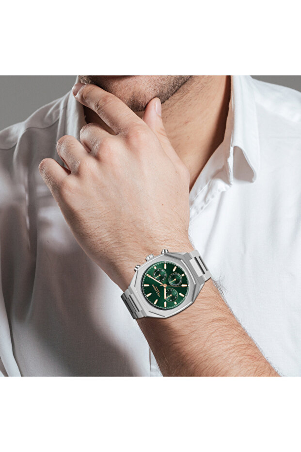 Men's Multi Function Green Dial Watch - LC08045.370 - 8