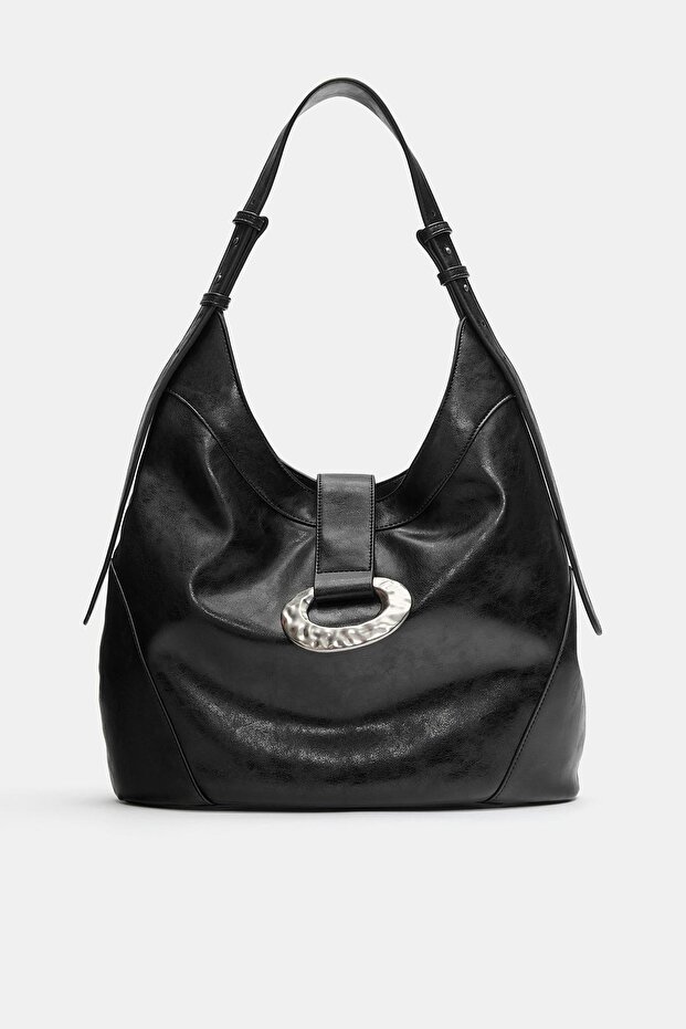 Halkalı tote çanta - 1