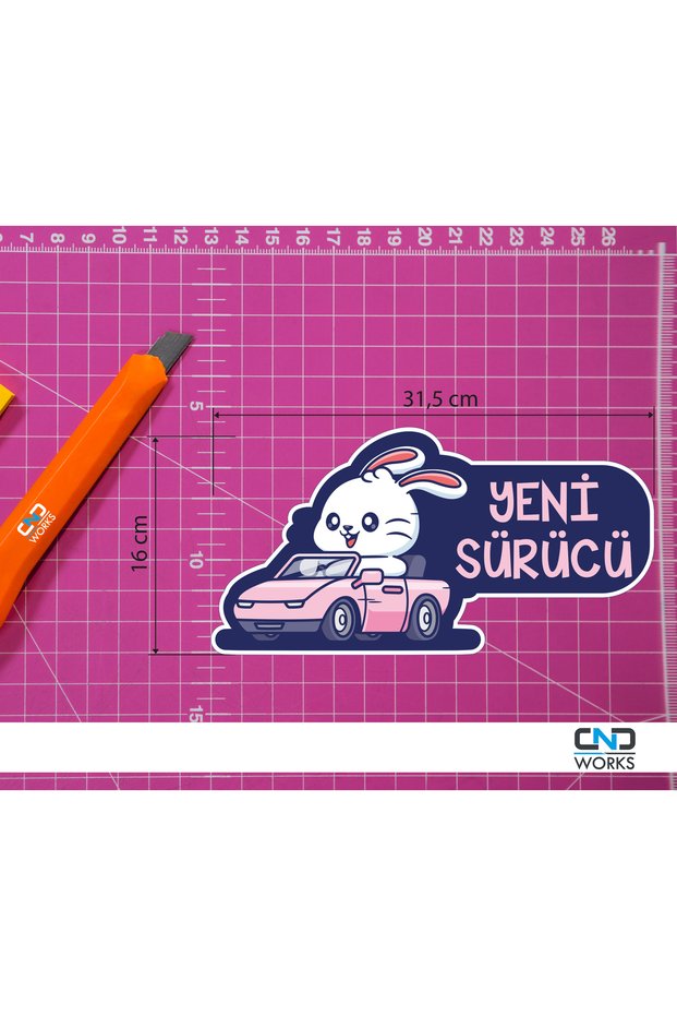 CND works Yeni Sürücü Araba Cam Etiket Sticker 31,5 x 16 cm - Fiyatı ...