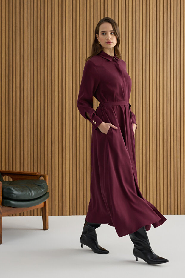 Bordo Elbise - 1