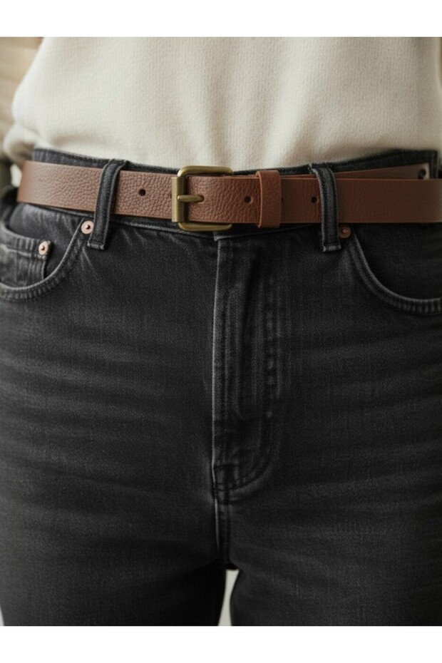 Women's Trouser Belt, Coat Belt, Dress Belt, Shirt Belt,Antique Buckle,2.3 cm
