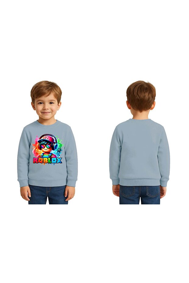 Unisex Roblox Printed Children's Swaetshirt 3 Thread Rasterated
