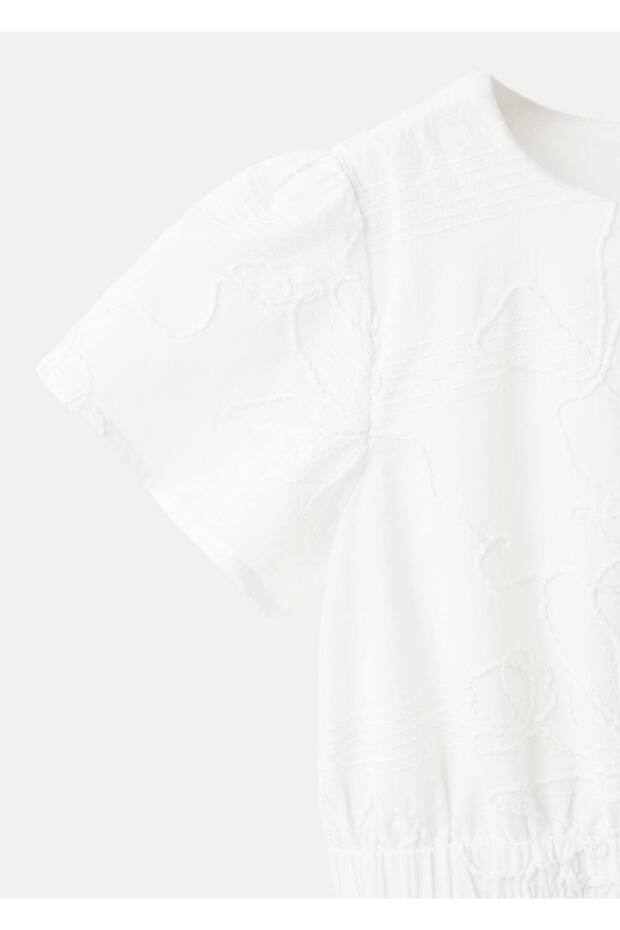 İşlemeli midi boy elbise - 5