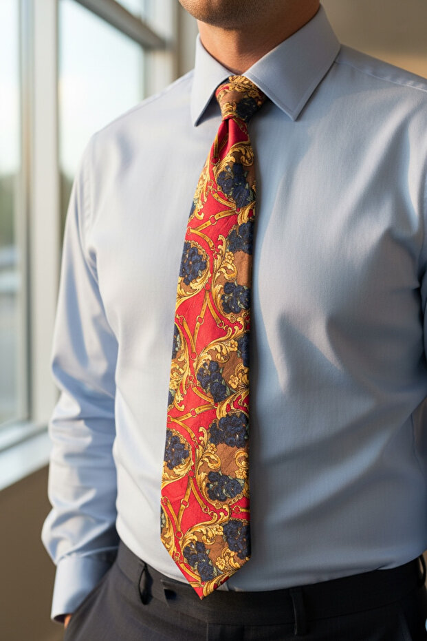 100% Silk Italian Tie – 10 cm Classic Wide Cut, Custom Pattern