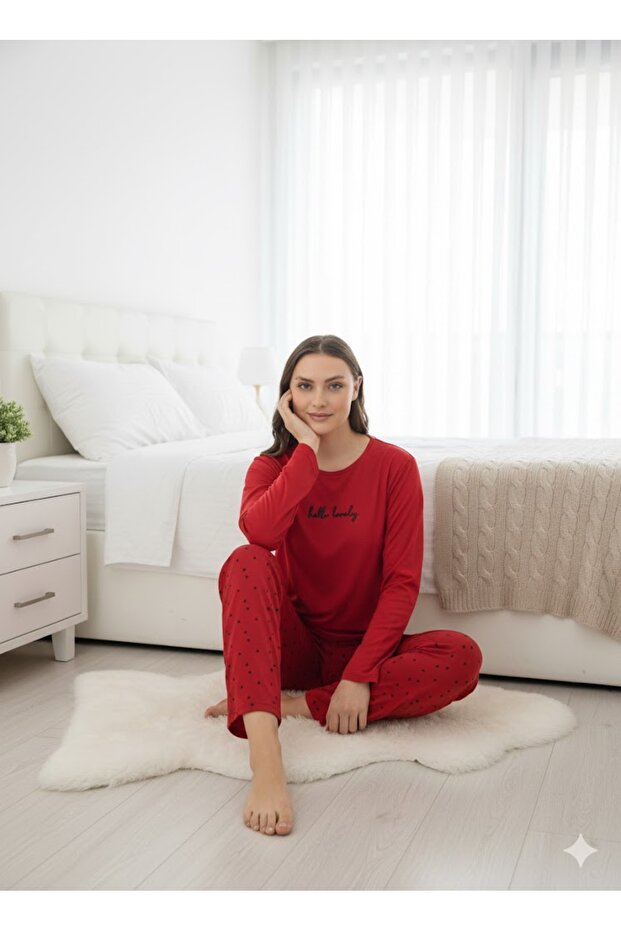 Women's Long Sleeve Crew Neck Pajamas Set