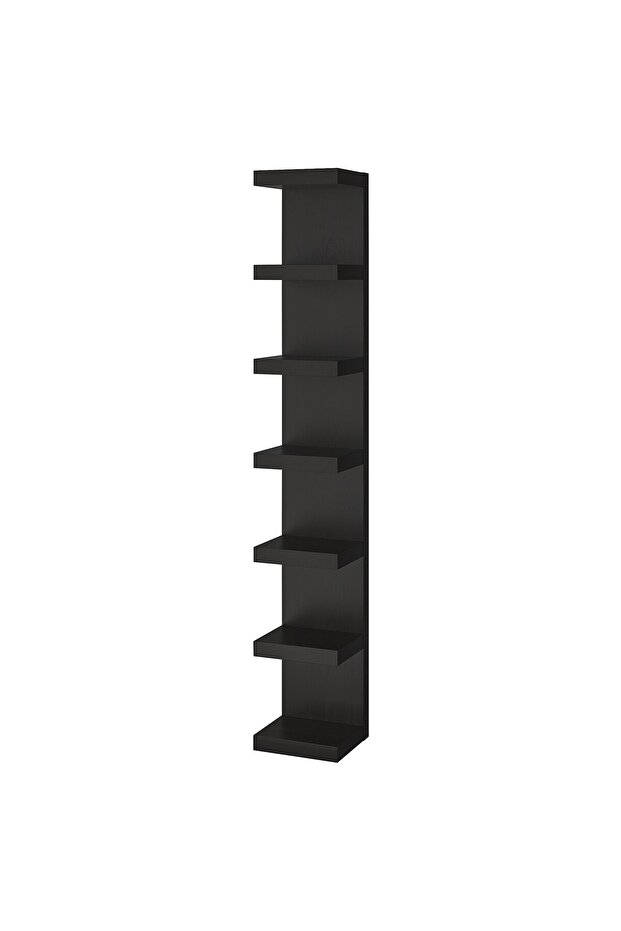 وحدة رفوف جدارية، لون بني داكن، 30 × 190 سم