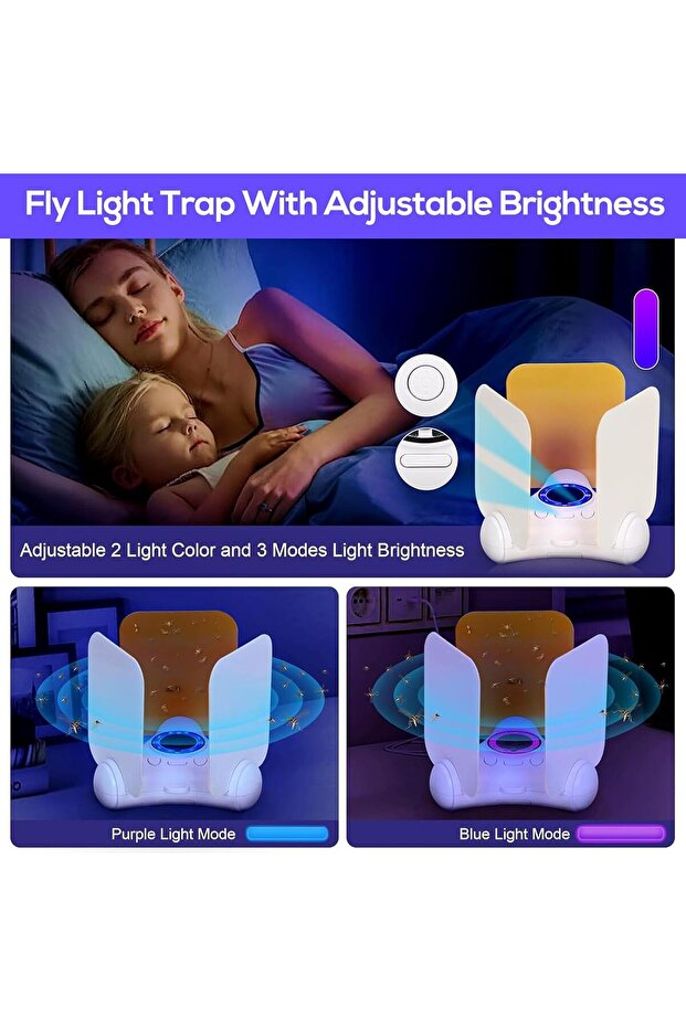 مصيدة حشرات داخلية مزودة بضوء قابل لإعادة الشحن عبر منفذ USB - 3