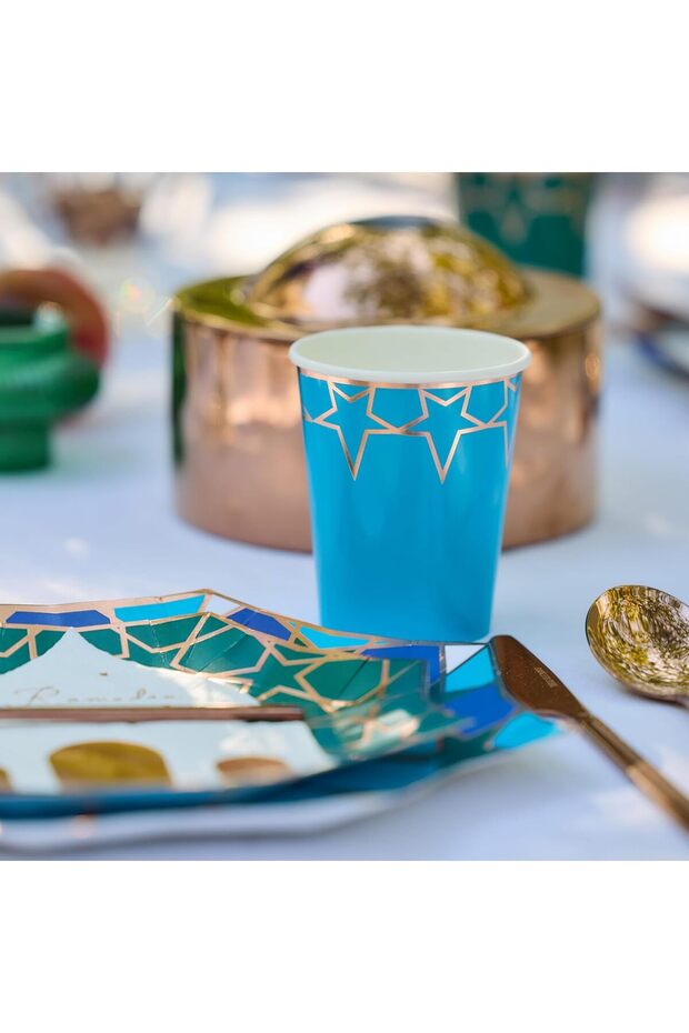 أكواب مشروبات بنقشة نجمة رمضان من - 4